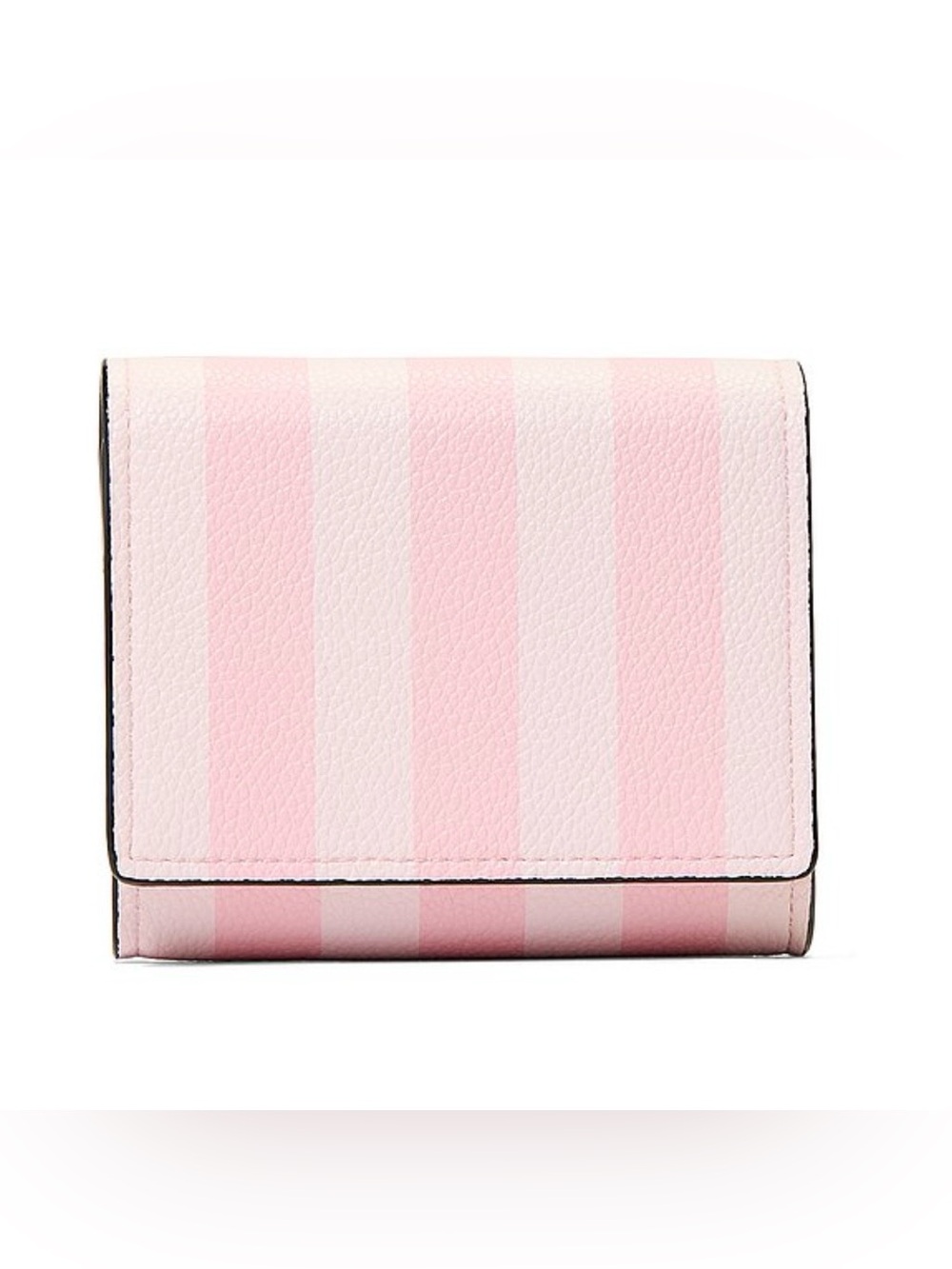 Pink Striped Compact Wallet - Women's Wallet